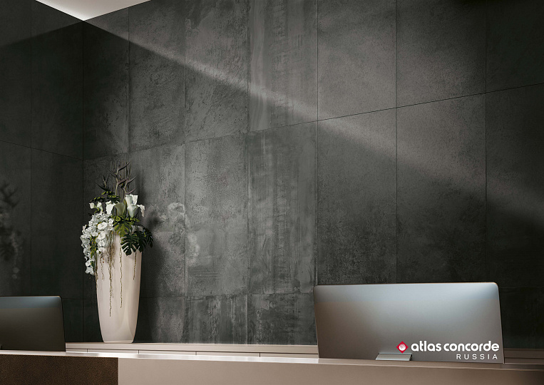 Плитка керамогранит Atlas Concorde Russia Heat Steel Matte 60x120 под бетон