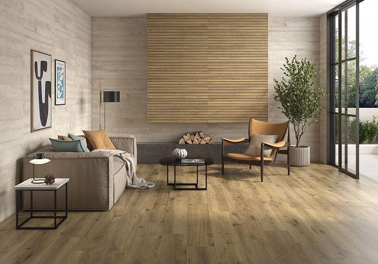Плитка керамогранит Geotiles Haru Tan 20x120 Matt (1,68 кв.м.) под дерево