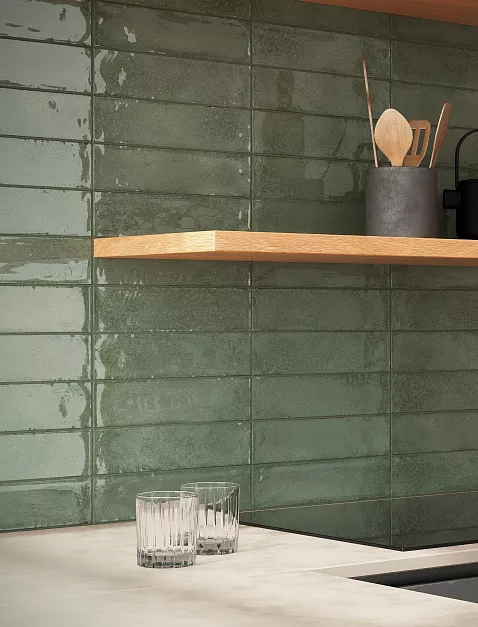 Плитка керамогранит Atlas Concorde Russia Rinascente Resin Giada Brick Murano 7,5х30 (1,08 кв.м.) под моноколор